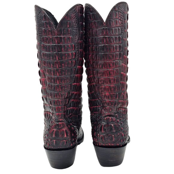 Tres Outlaws Black Cherry Hornback Alligator 11.5 Cowboy Western Boots $7500MSRP - Picture 11 of 16